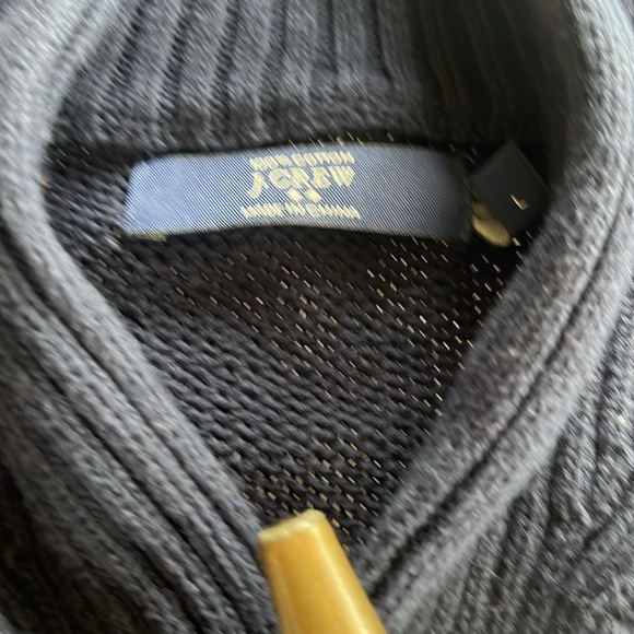 Navy blue J Crew sweater with rope toggle. Size large - Picture 2 of 2